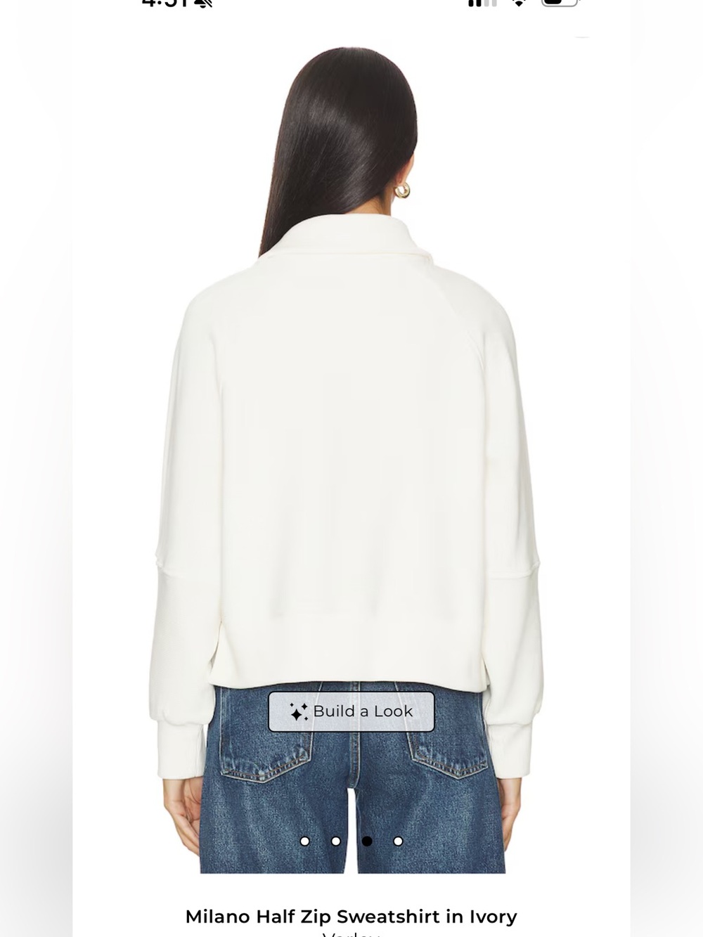 Varley Vine Half Zip Ottoman Rib Knit Pullover Ivory White VAR00485 Womens Sz XL - Picture 3 of 14